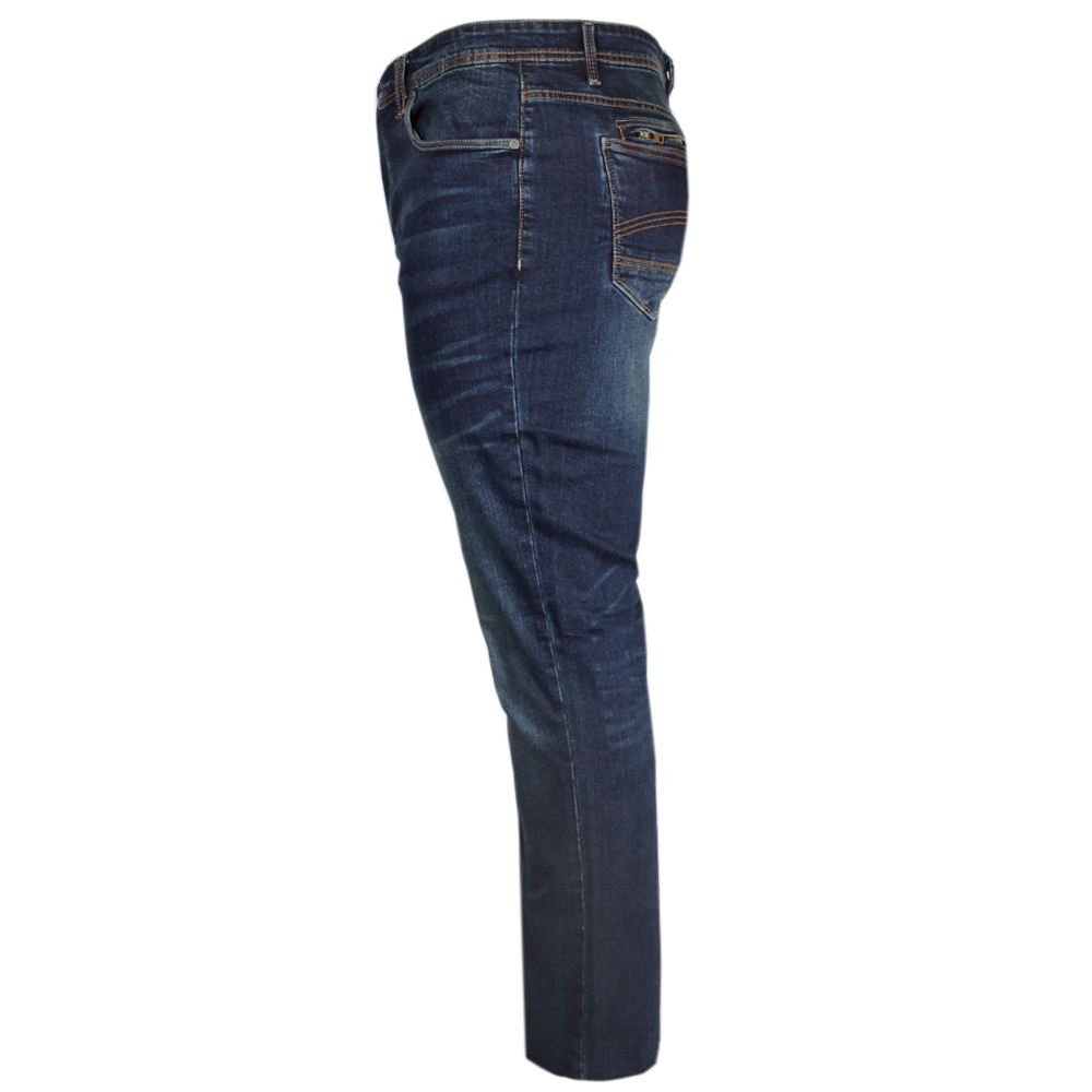 Jeans Elasticizzati Uomo KAM Ortega Taglie Forti | Cotone Ed Elastan | Vestibilità Slim Con Cinque Tasche | Colore Blu Marino (TT-127 Cm - FR 64 - US 50)