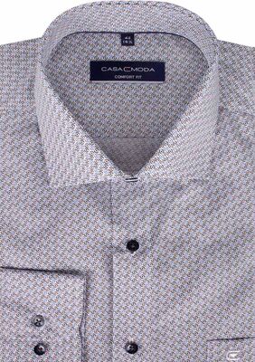 CASA MODA TALL GEO EYE L/S SHIRT -tall range-TALL GUY