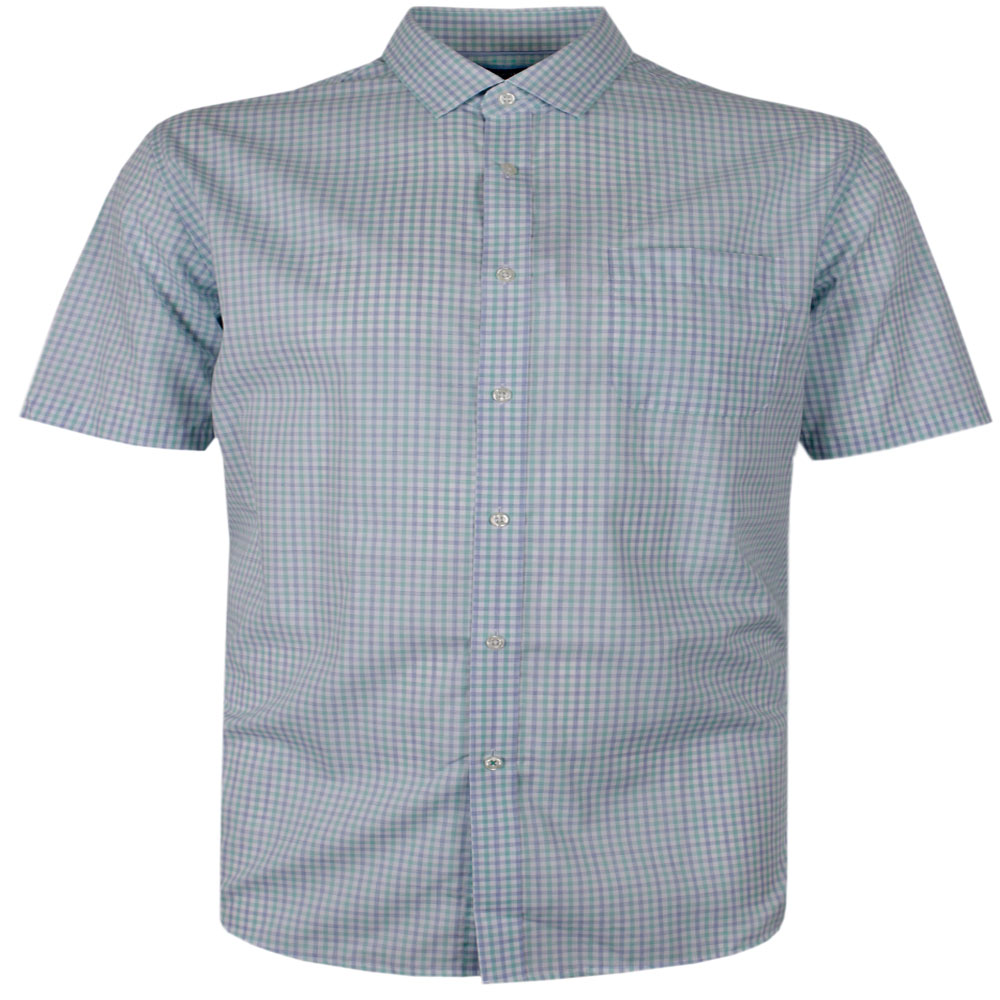 GAZMAN LINED GINGHAM S/S SHIRT BRANDSGAZ MAN TALL GUY MENSWEAR TALL MENS CLOTHING