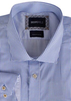 BROOKSFIELD TALL BLUE GEOMETRIC L/S SHIRT-tall range-TALL GUY
