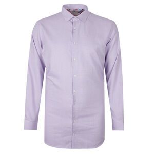 BROOKSFIELD 71 MINI CHECK L/S BUSINESS SHIRT-tall range-TALL GUY